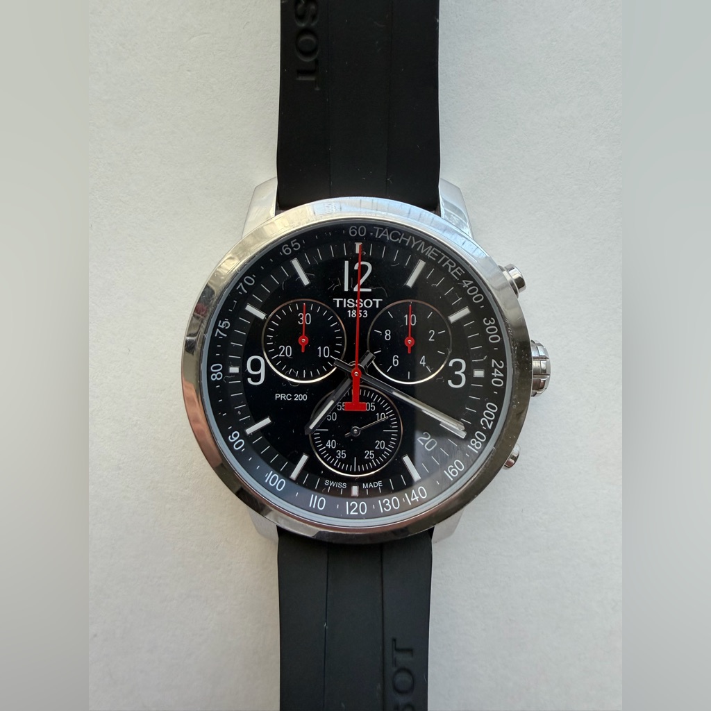 Tissot Black Dial Chronograph With Red Accents